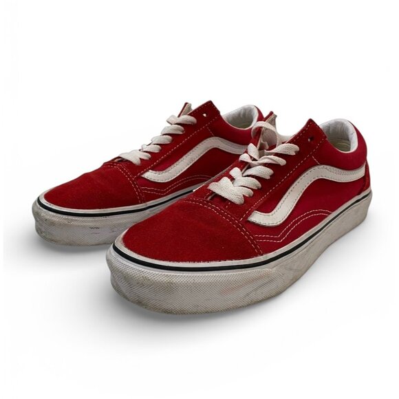 Vans Old Skool Red & White Classic Canvas Sneakers Women 6.5 Men 5 Unisex - Picture 2 of 11